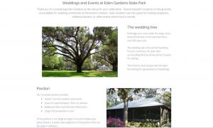 Eden Gardens State Park Wedding Venue